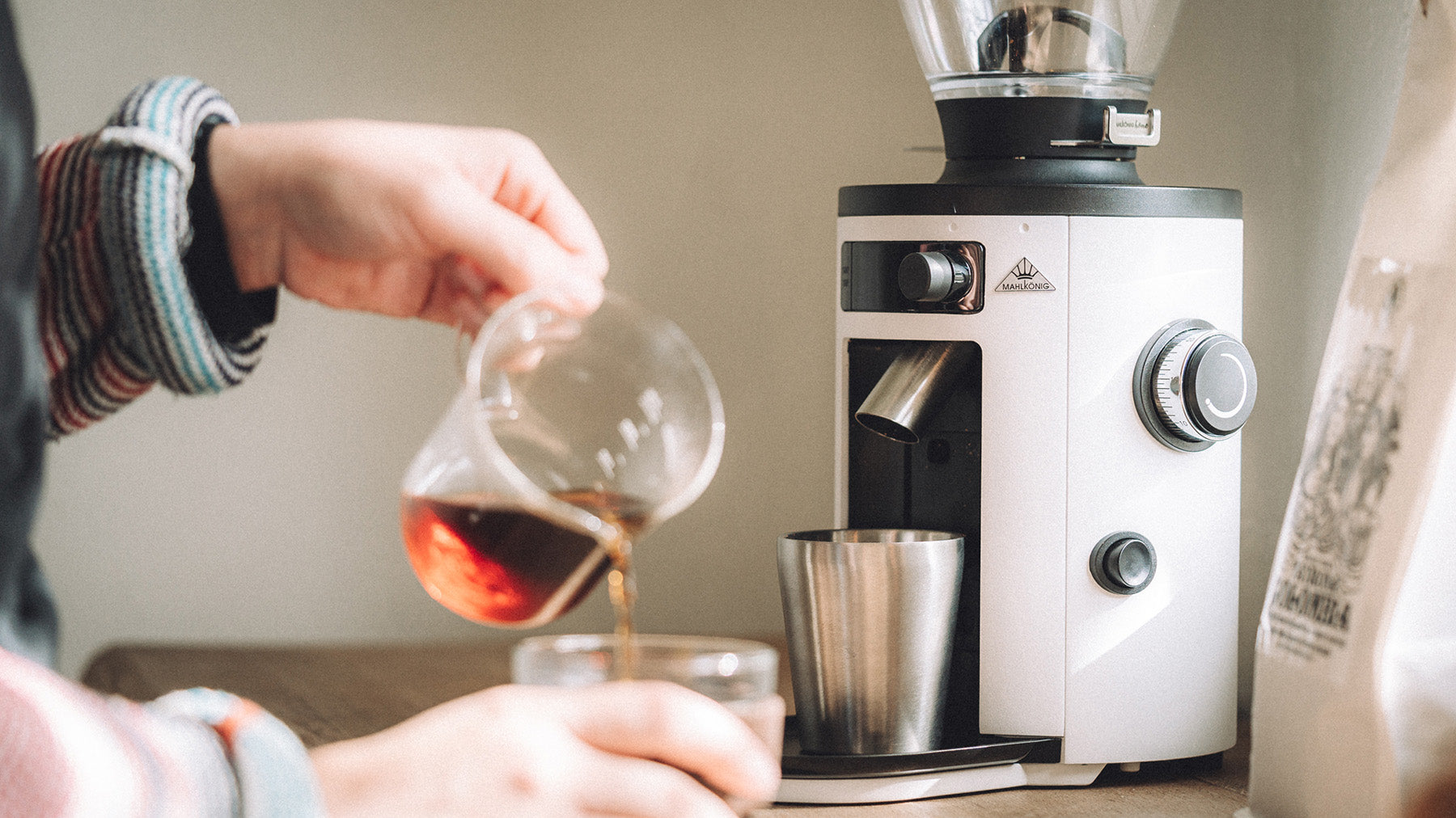 coffee brewing with x54 home grinder