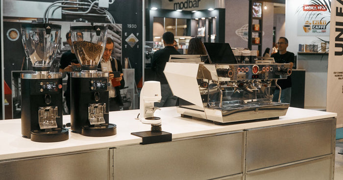 Mahlkoenig grinder with La Marzocco espresso machine